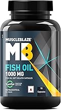 MuscleBlaze Omega 3 Fish Oil (90 Capsules) | Trustified Certified for Accuracy & Purity | 1000mg Omega 3 with 180mg EPA & 120mg DHA