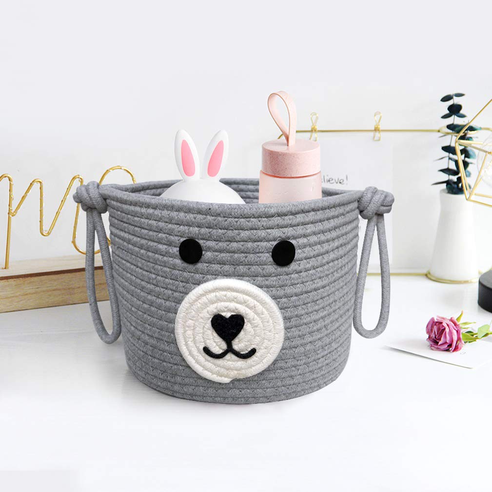 Inwagui Aufbewahrungskorb Aus Baumwollseil - Süßer Pinguin Korb, Faltbar, 25x23cm