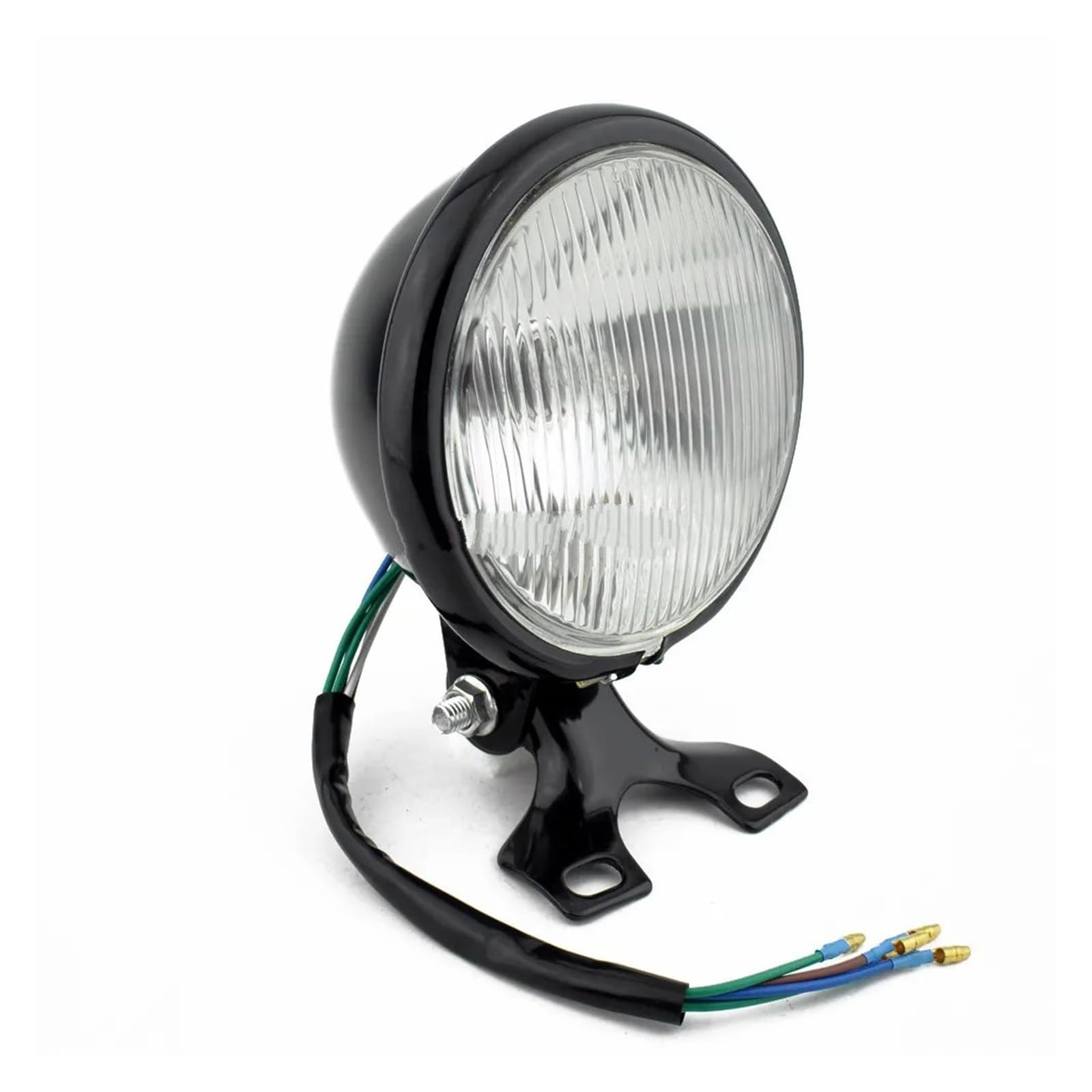 Phare LED Universel Pour Moto, 35 W, 12 V CC, Rond, Pour Scooter, Éclairage Avant Vintage Kit Phares Moto(Black Clear)