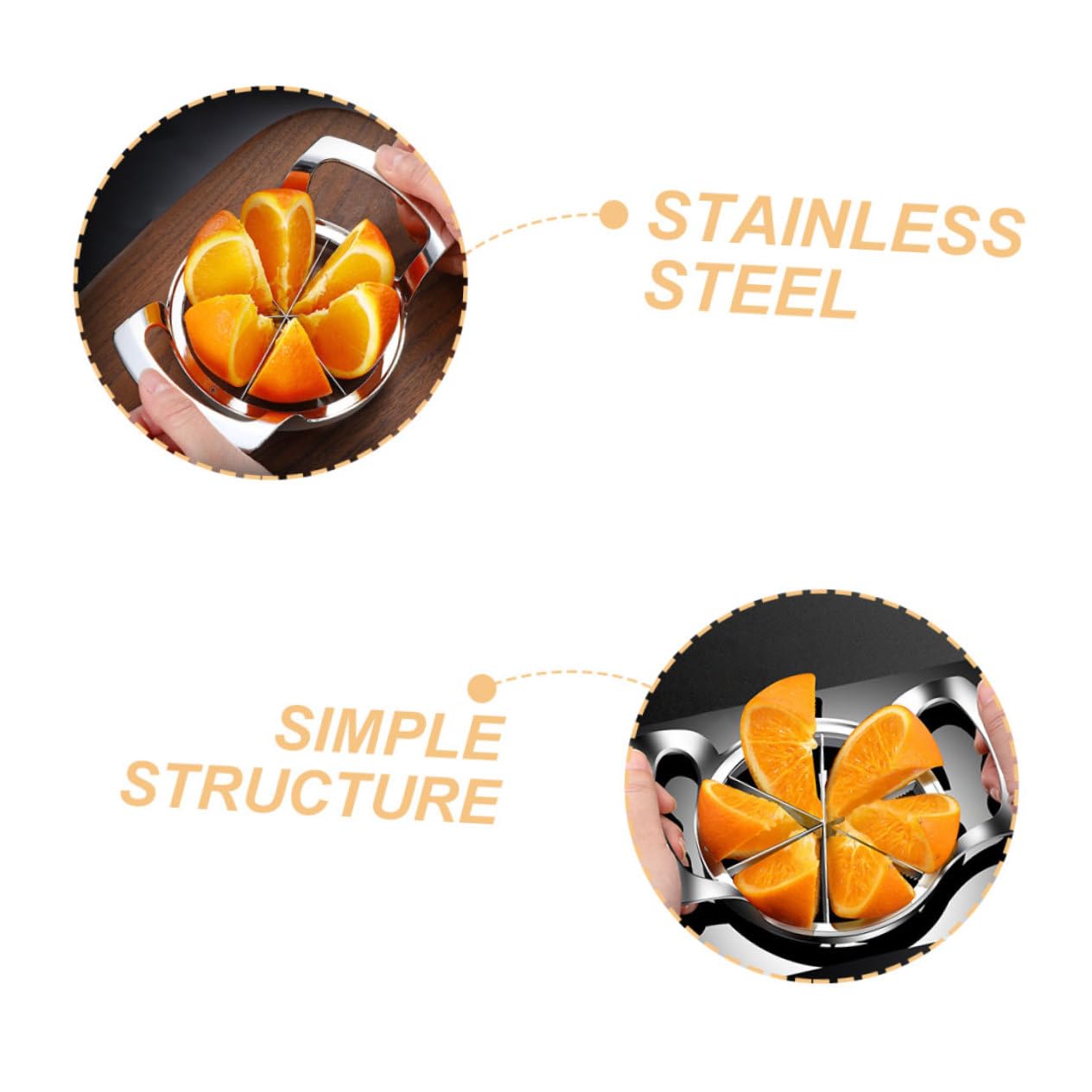 Cabilock Cortador De Frutas y Rebanador De Naranjas De Acero Inoxidable Herramienta Para Cortar Frutas Rodajas Accesorio De Cocina Para Preparar Manzanas y Naranjas