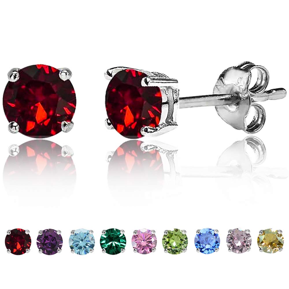 BQFIFE Small Stud Earrings for Women Sterling Silver 4mm Hypoallergenic