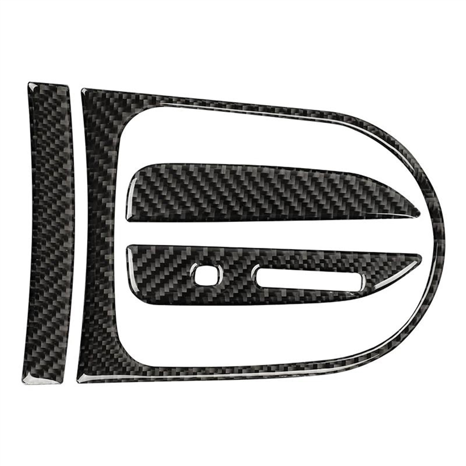 Qibbei 1 Set Black Carbon Fiber Car Gear Shift Box Panel Cover Trim Frame Decorative Kit Sticker For Ford For Mustang Gt 2015-2021 Stickers(,Left)