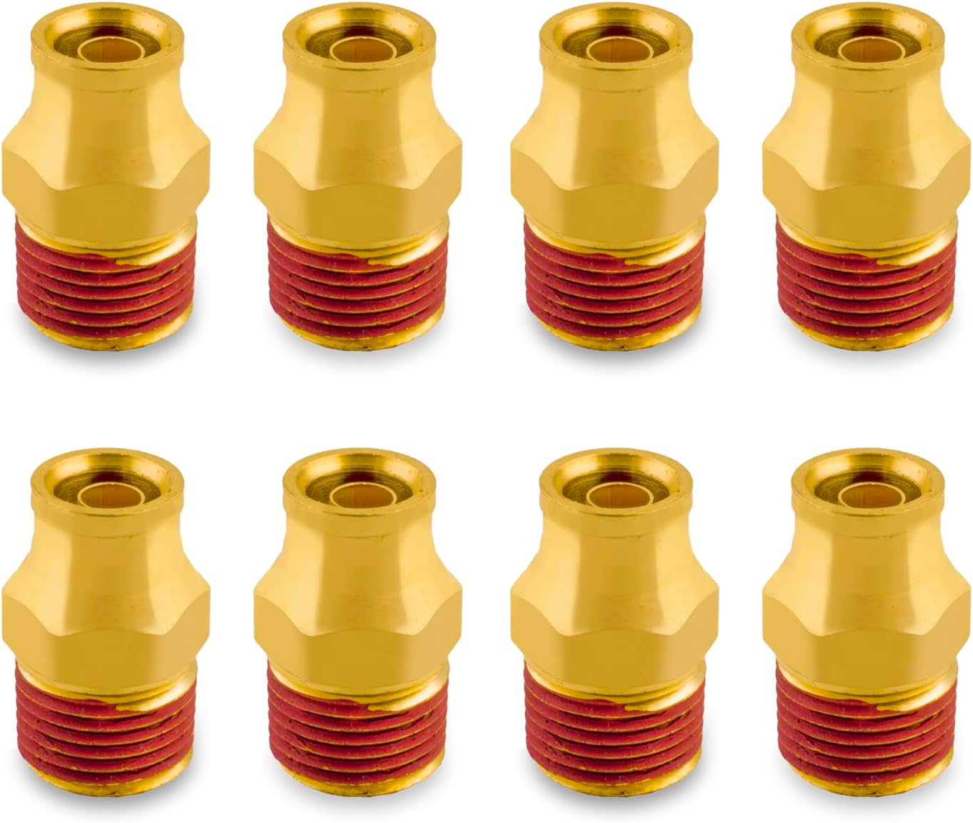 8mm Compression X 3/8" BSP Male Iron Straight Adaptor - Brass - View #5