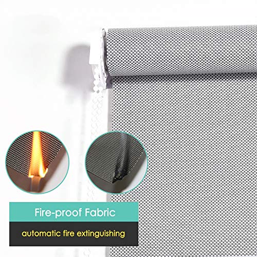 Tenda a rullo ignifuga, con blocco UV, traslucida, oscurante, per finestre, camera da letto e cucina