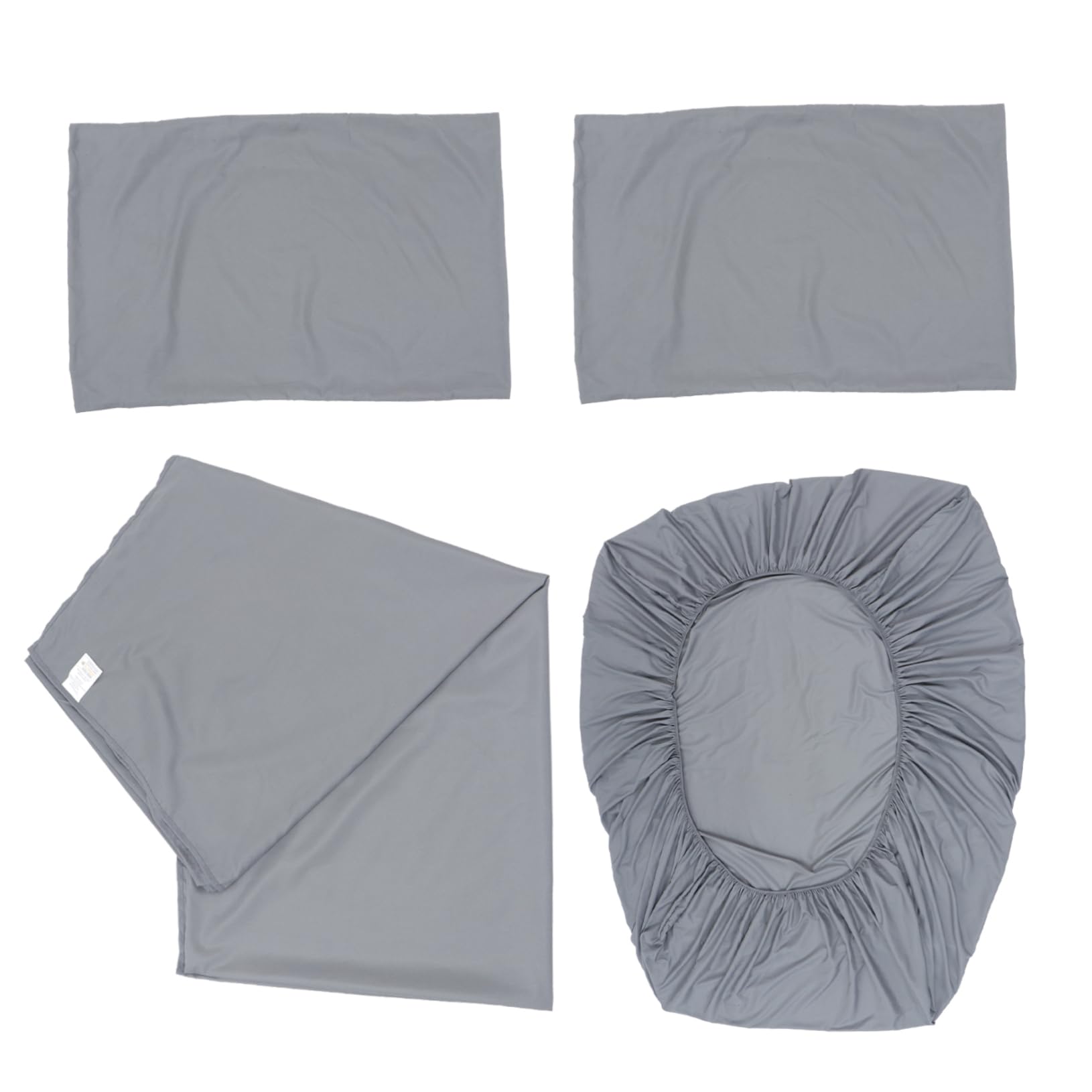 Literie couleur unie 4 pièces respirante et drap-housse grand bonnet facile à laver