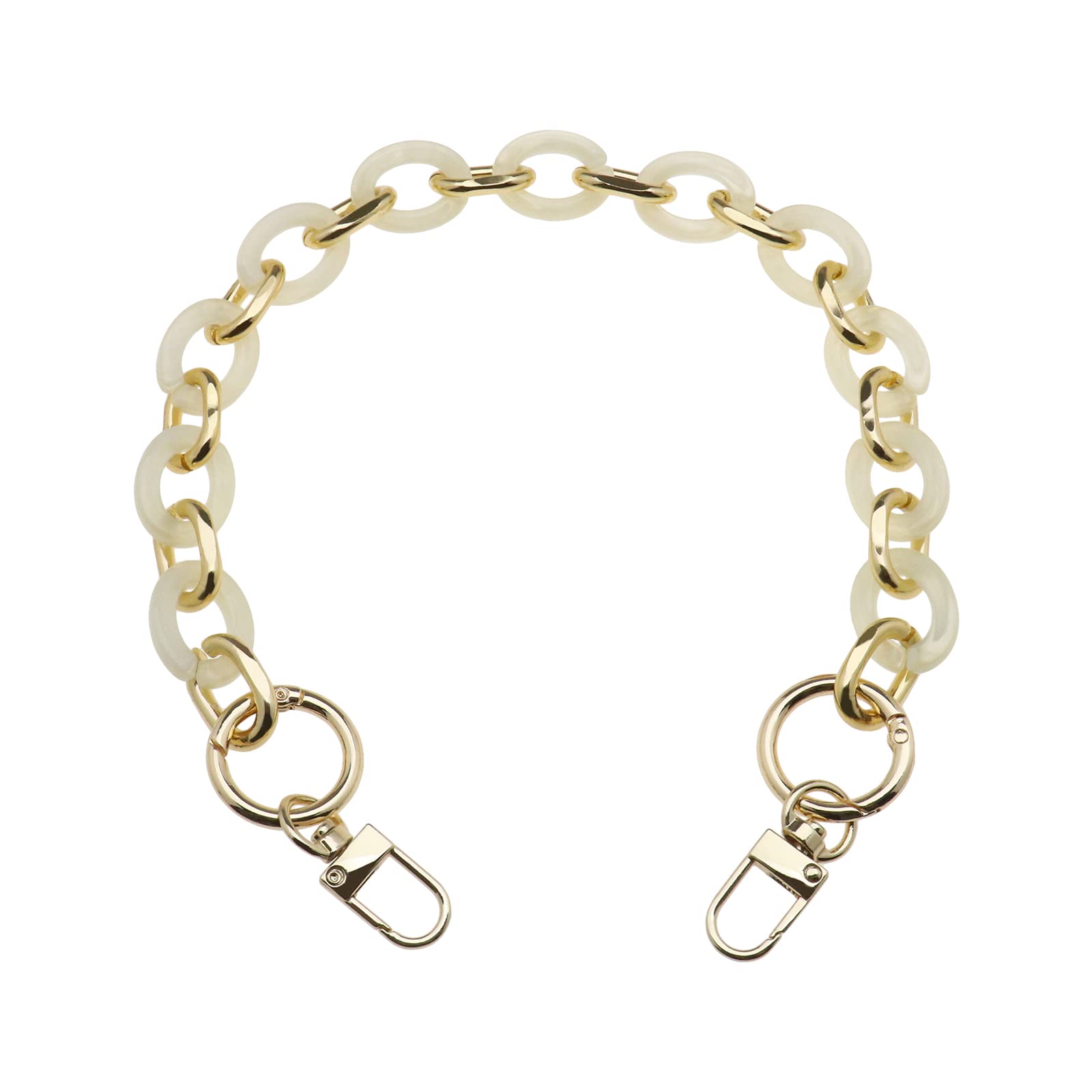 Be In Your Mind Beige Chunky Acrylic Purse Strap Handbag Chain Handle Replacement Strap Diy Purse Bag Making Decoration Accessory 41Cm Long