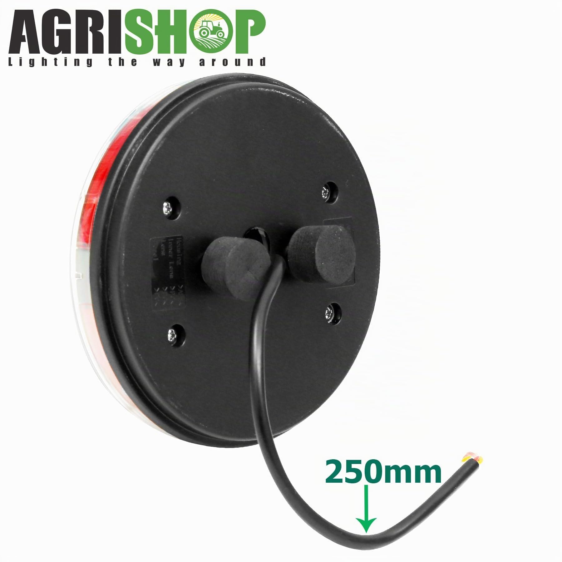 2 Stück 12/24V LED Runden Hamburger Rückleuchten für Anhänger, LKW, Rücklicht Anhängerbeleuchtung Heckleuchten Wasserdicht für RV Wohnwagen Traktor Van E-Mark, Rot, 50 Leds, 4,5 Watt, IP67