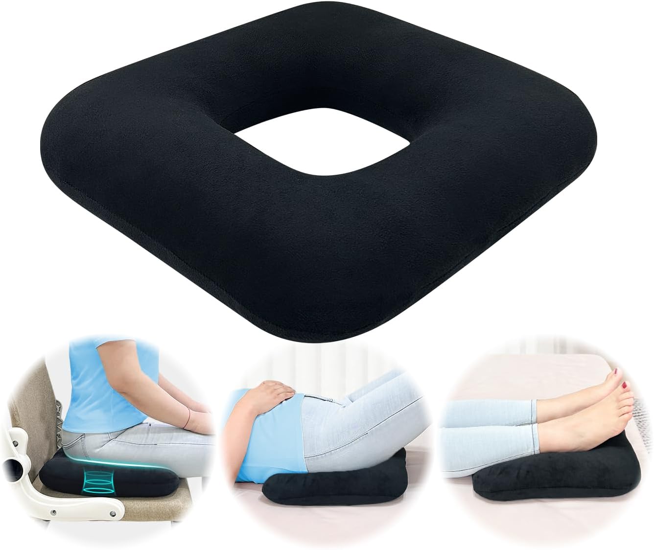 AOSSA Bed Sore Cushions for Butt Positioning Pillow, Pressure Ulcer Cushion, Donut Pressure Relief Pillow for Sleeping Position Wedge After Surgery Turning Back Body Leg Support Medical Seat Cushion