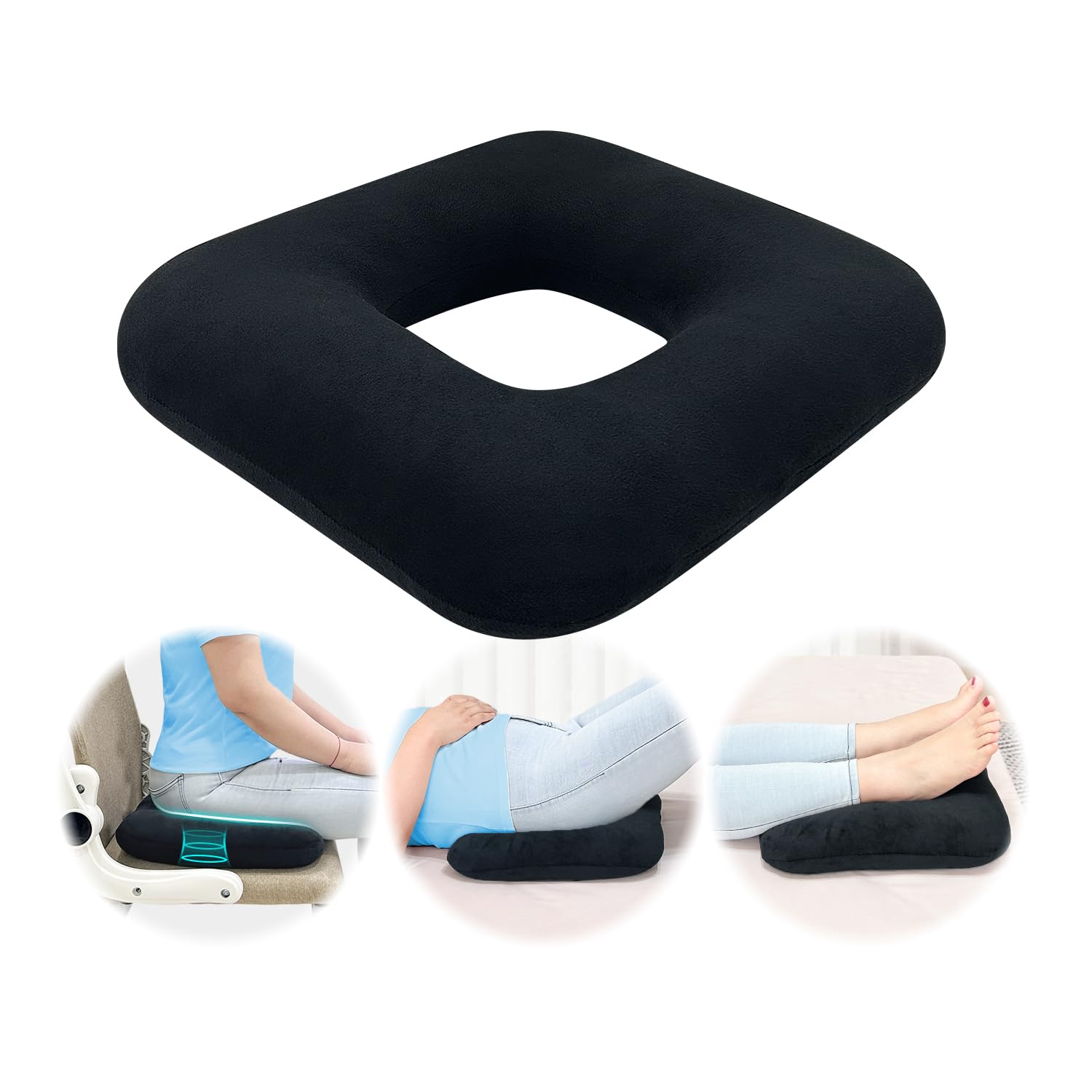 AOSSA Bed Sore Cushions for Butt Positioning Pillow, Pressure Ulcer Cushion, Donut Pressure Relief Pillow for Sleeping Position Wedge After Surgery Turning Back Body Leg Support Medical Seat Cushion