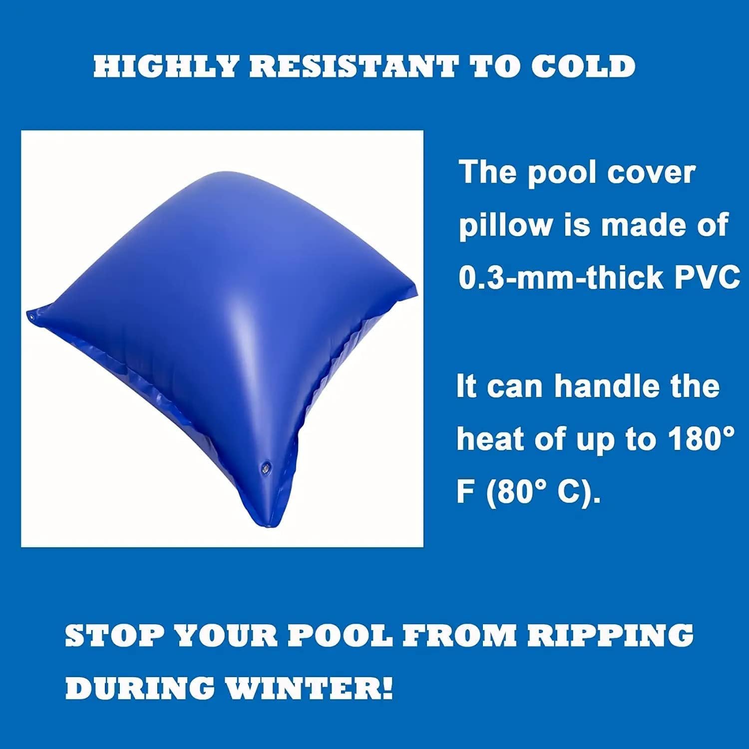 Lot De 2 Coussins D'air Pour Piscine D'hiver - 120 X 120 Cm - Avec Corde De Connexion - Facile à Utiliser - Pour Couverture Piscine - Jardin