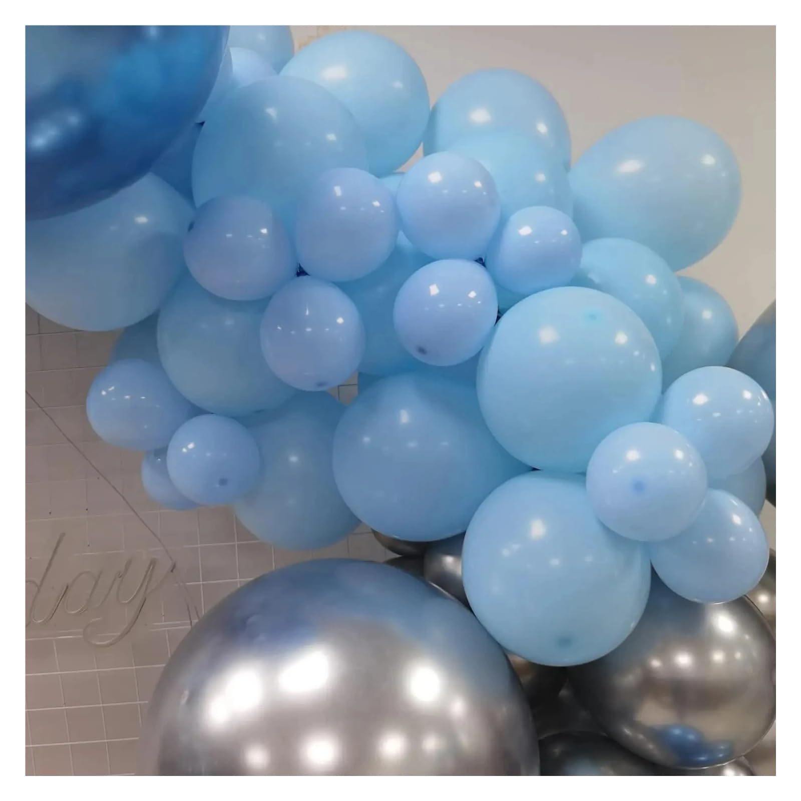 110-teiliges Blau-silbernes Luftballon-Bogen-Girlanden-Set, for Geburtstag, Hochzeit, Abschlussfeier, Jubiläumsdekoration Für Partys