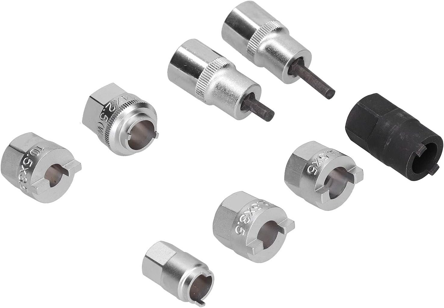 8PCS Suspension Strut Nut Sockets Tool Set, Metal Material, Rugged and, Complete Specifications for Car Repairing, Shock Absorber Removal, with Storage Box