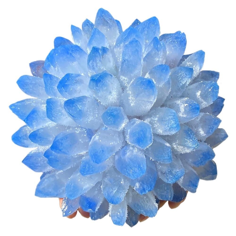 AARTERZZA 1pc 310-400g Blue Phantom Quartz Crystal Cluster Gemstone Spiritual