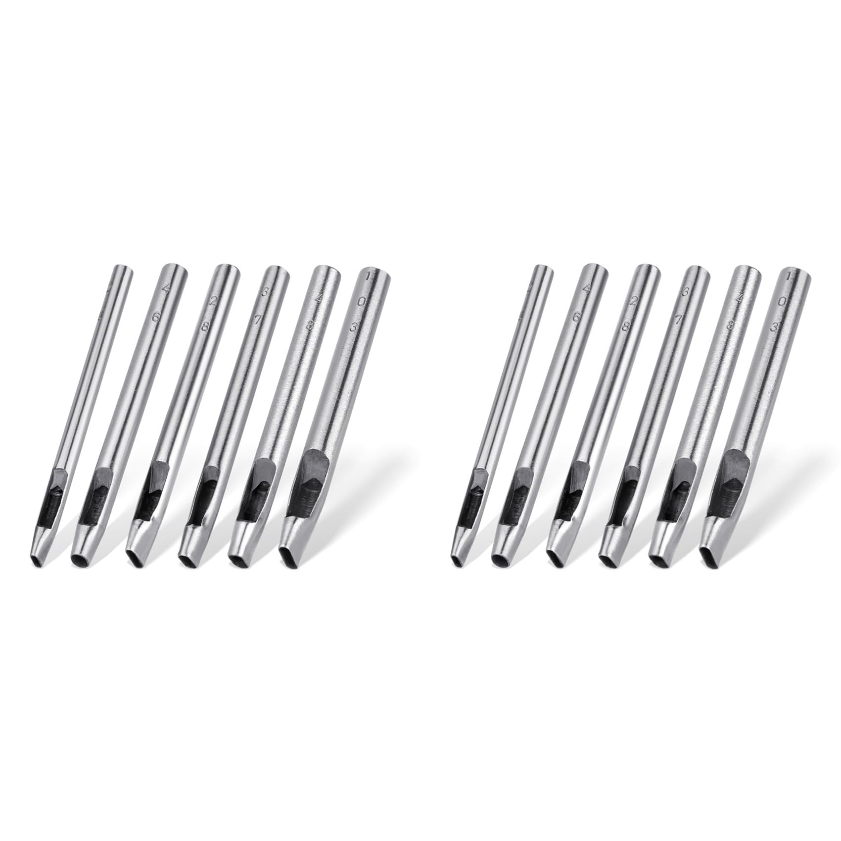 Ctrlzs 12X 6 Sizes Oval Hole Punch For Leather 6Mm-10Mm Hollow Leather Crafting Hand Punching Tool Kit For Leather Crafting