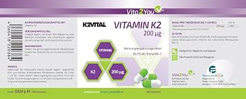 Vitamin K2 – 200µg – 360 Capsules – Month Pack – Natural Menaq Uinon MK-7 – Premium Quality – Made in Germany
