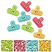 WOFASHPURET Chip Bag Clips, 8pcs Plastic Bulldog Clips Colorful Binder Tight Seal Food Clamps for Kitchen Home Office School File Paper Photo