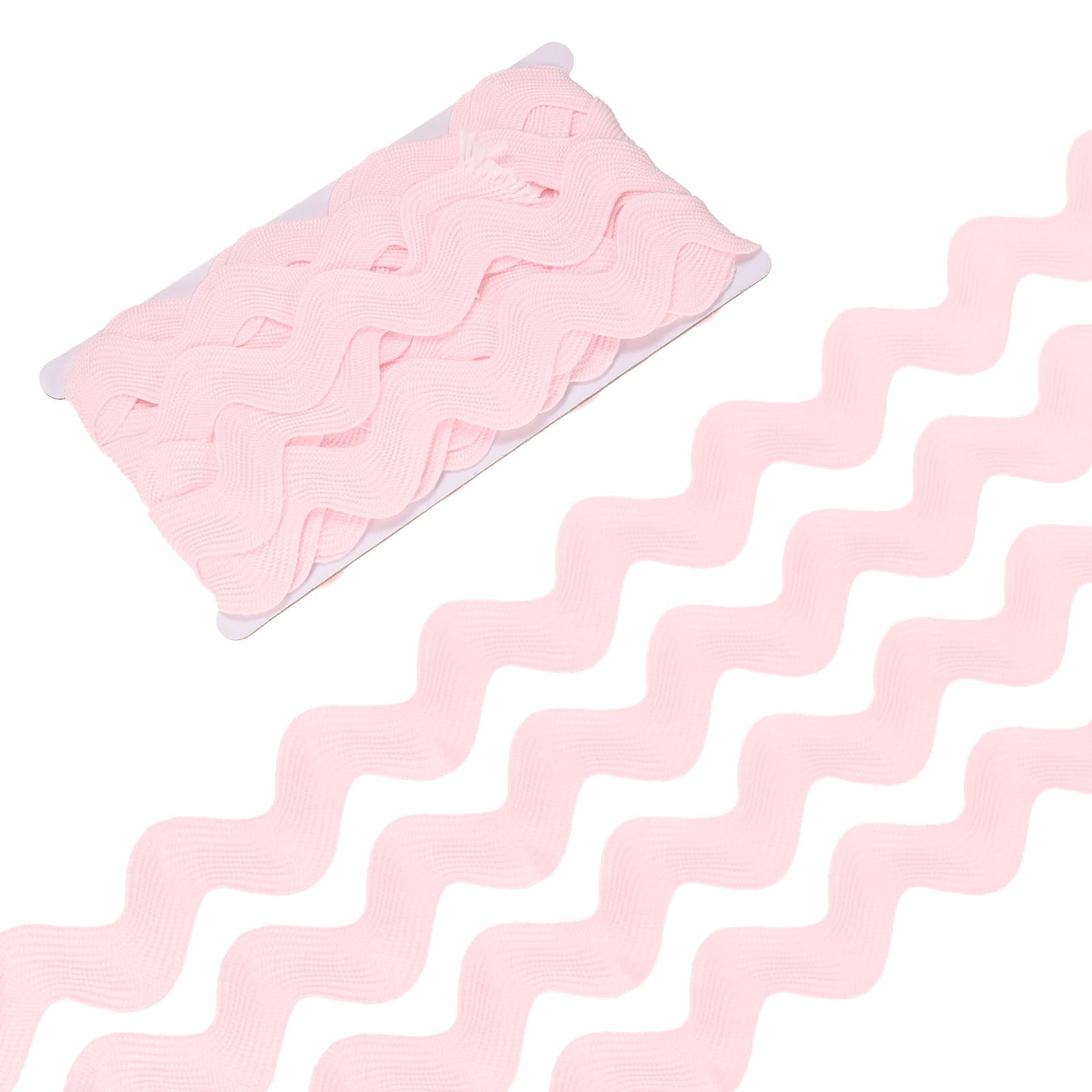 M METERXITY Rick Rack Trim, 10 Yard 25mm / 1 Inch Wave Bending Fringe Trimming Ribbon for Sewing/DIY Crafts/Clothes/Decoration, Polyester RIC Rac Trim [Pink]