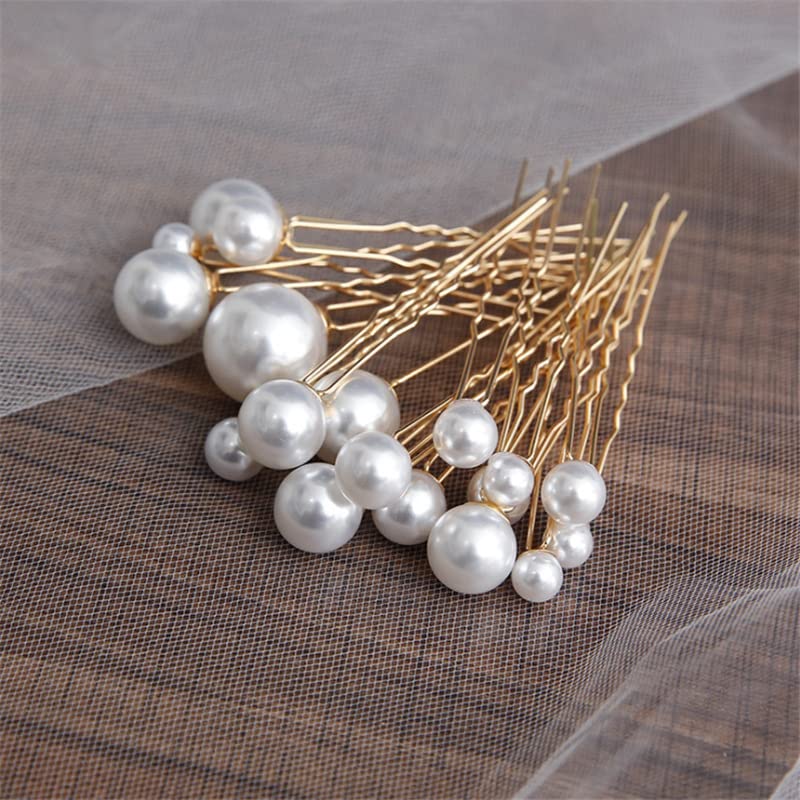 Miniatura 3 de 16 pinzas para el pelo de perlas, accesorios para el cabello de novia, boda, accesorios para mujeres y niñas, color dorado