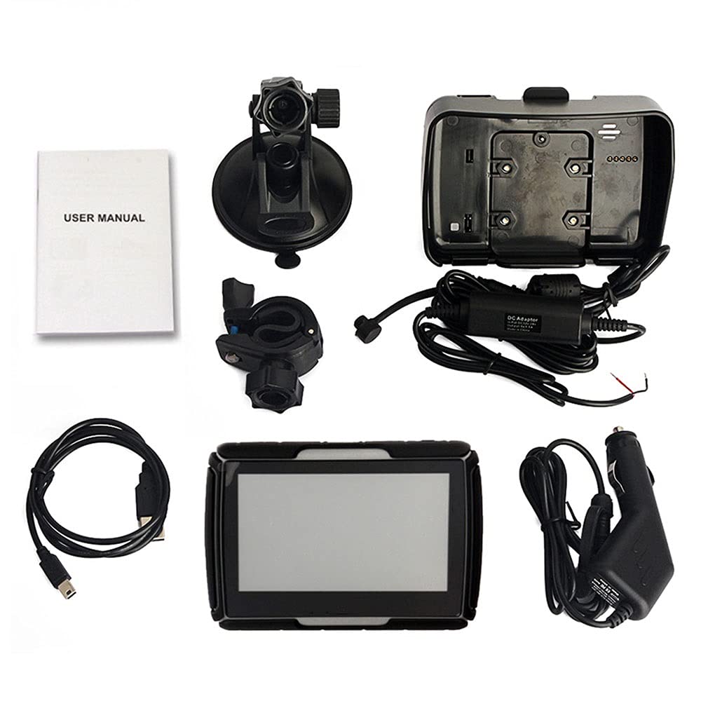 Navegación GPS For Motocicleta, Pantalla Táctil LCD De 4,3 Pulgadas, Tráfico Y Mapas De por Vida, Diseño Resistente For Condiciones Climáticas Adversas, Sistema Multilingüe