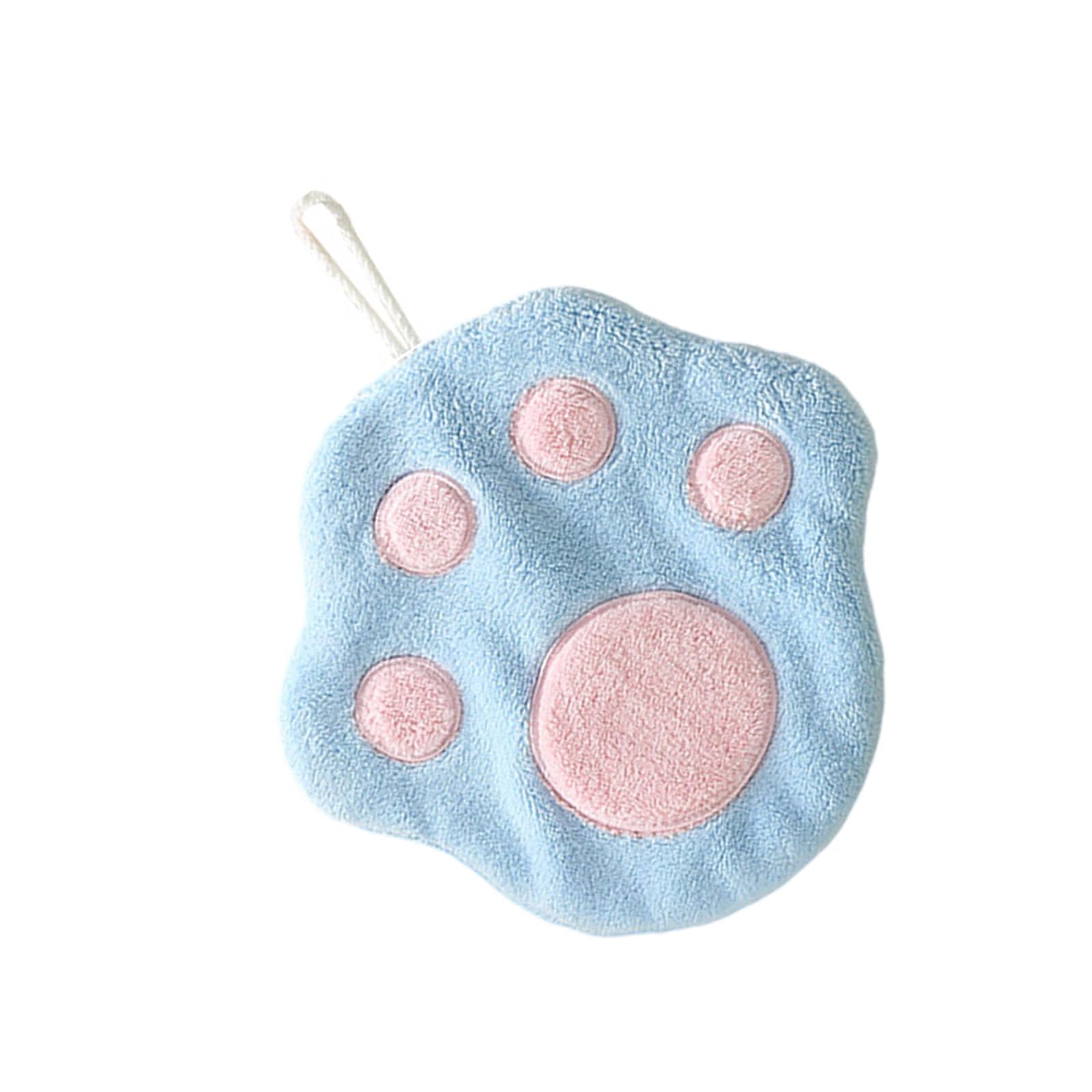 Tsophreniq Cats Paws Patterneds Children Hand Towels Microfiber Absorbent Quick Drying Hanging Washcloths Kids Hand Towels
