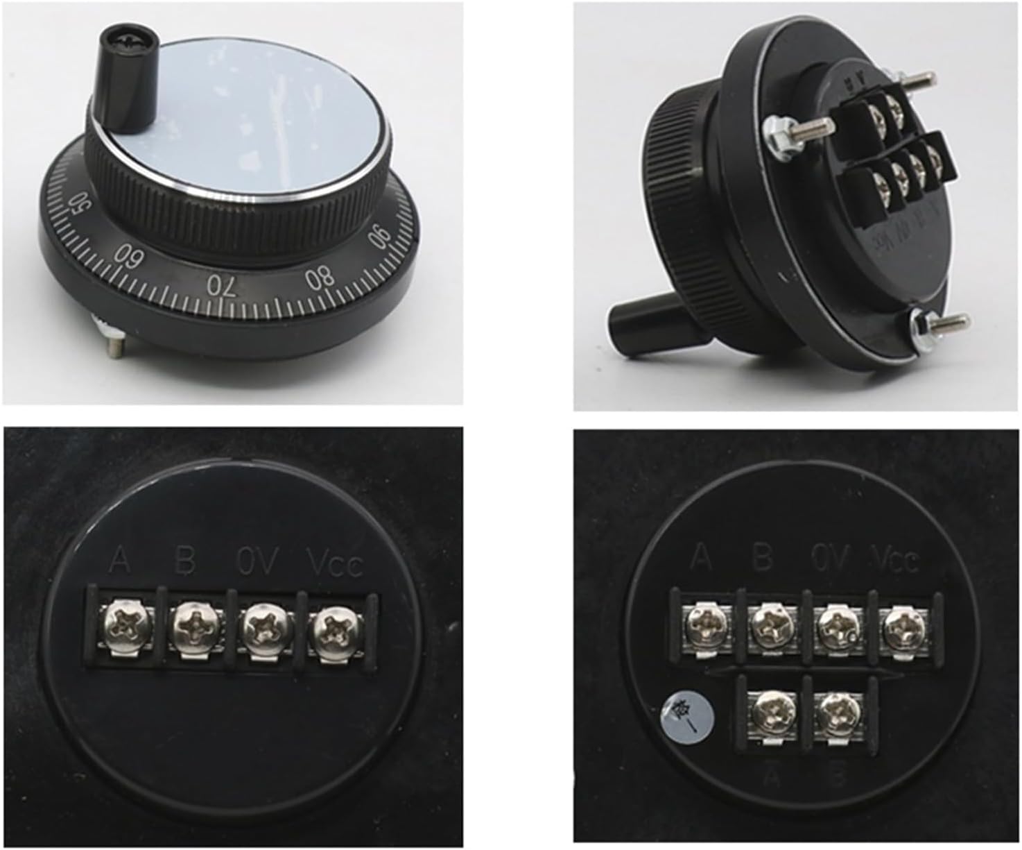 Pulser Handwheel 5V 6pin Pulse 100 Manual Pulse Generator Hand Wheel CNC Machine 60mm Rotary Encoder(5V-4pin-100pulse,60mm)