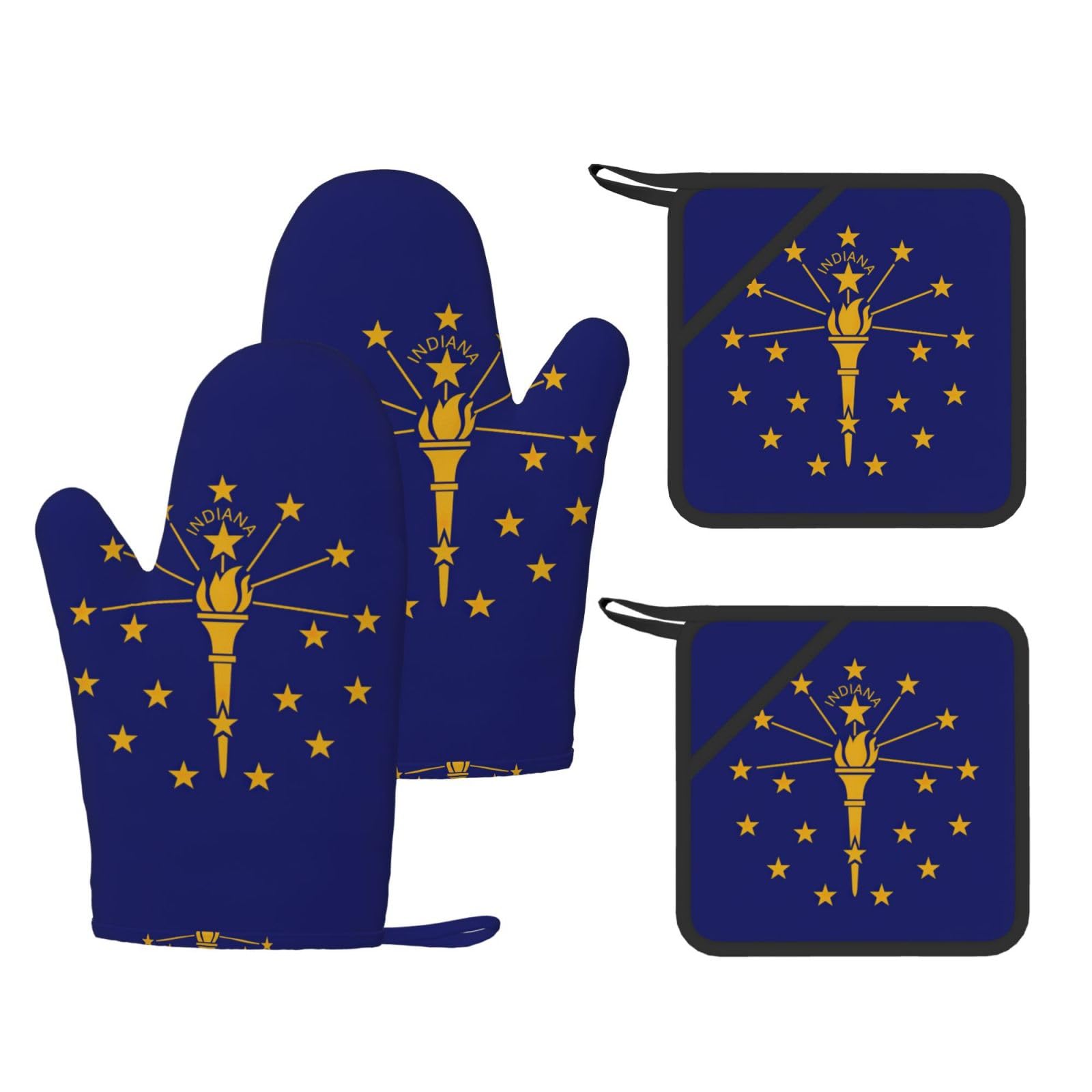 Lot de 4 maniques silicone Indiana anti-brûlure gant de cuisine