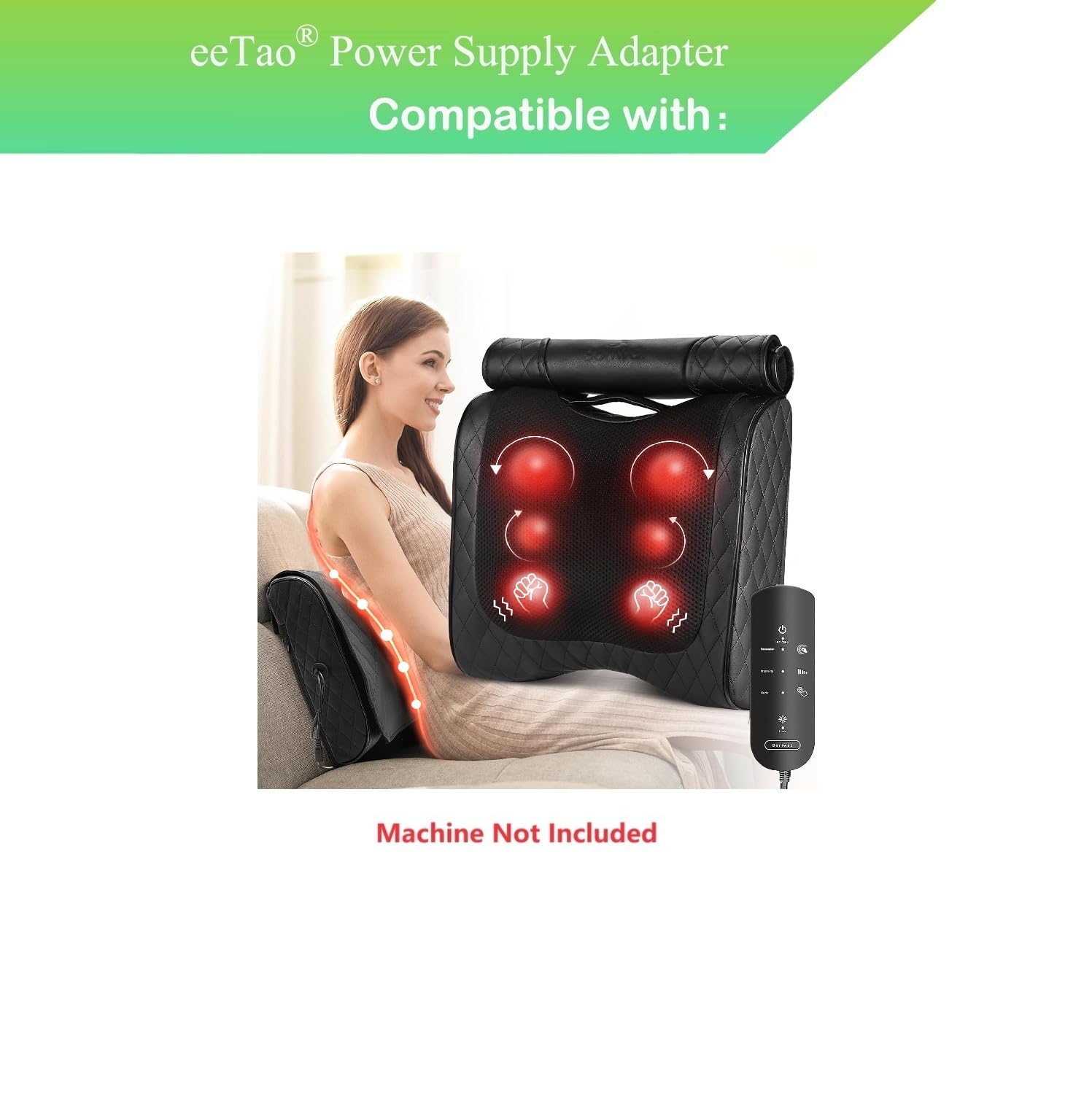 12V Replacement Power Adapter Compatible with Boriwat R9 Shiatsu 2-in-1 Back Massager with Heat Model:LX-259-L120250 LX259L120250 DC12V Power Supply Charger Cord Cable