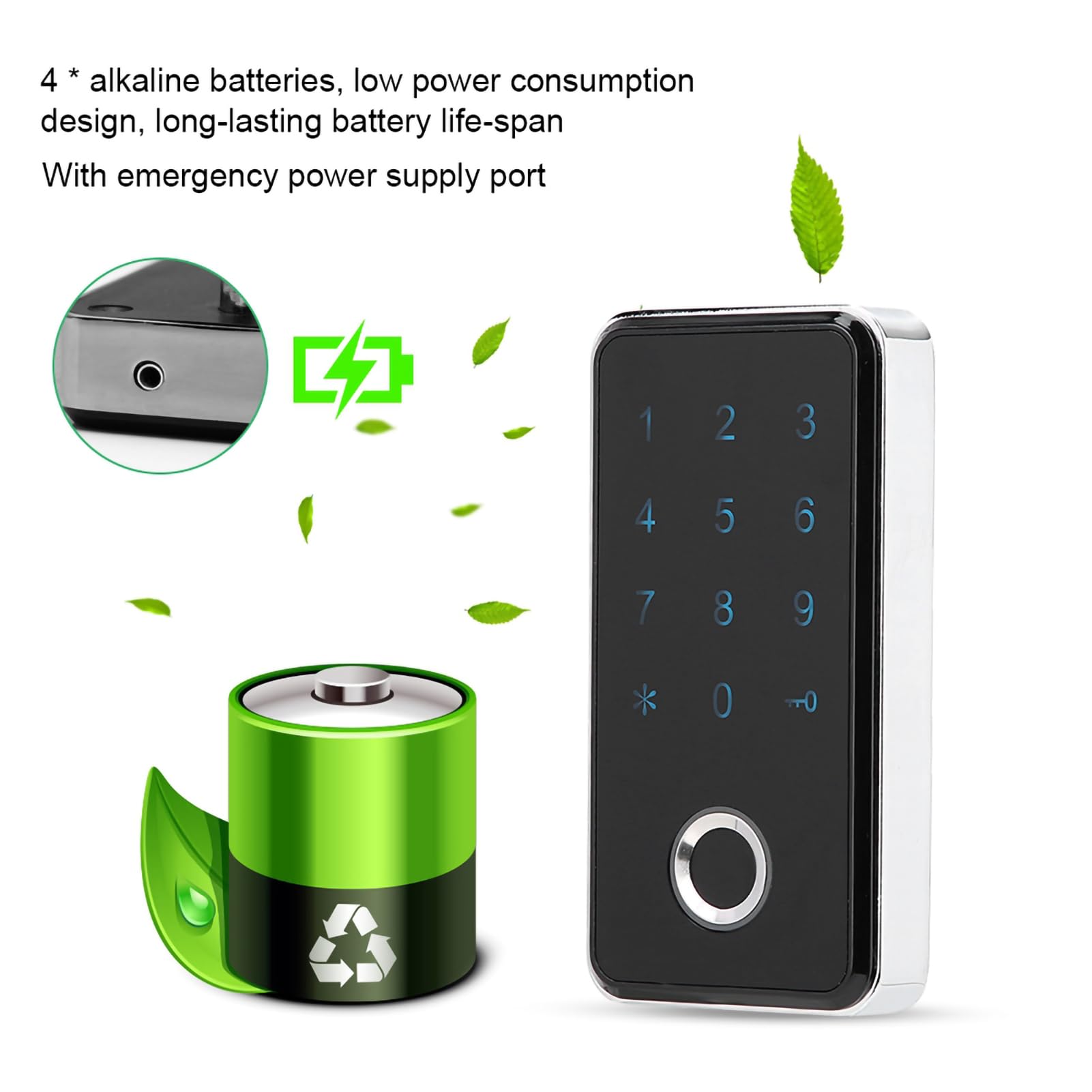 Smart Keyless Impronta digitale Timusta digitale Lock Silver Electronic Silver per Gabinet Locker Secure Access Advanced Security System per l'uso della'ufficio per la (Argento)