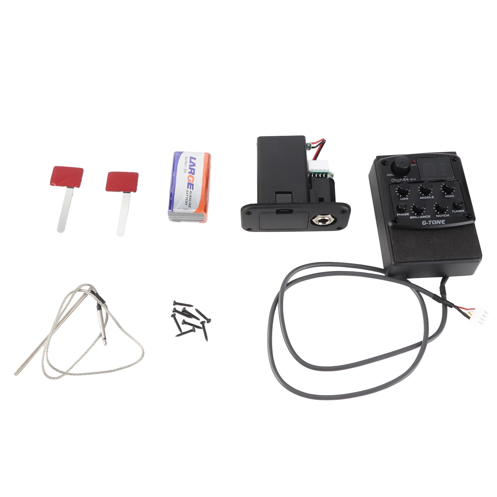 Amazon.com: Acoustic Guitar Preamp with 3 Band EQ/LCD Tuner/Piezo