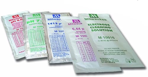 Milwaukee M10000B Solución de enjuague de agua desionizada, bolsa de 0.7 fl oz (caja de 25)
