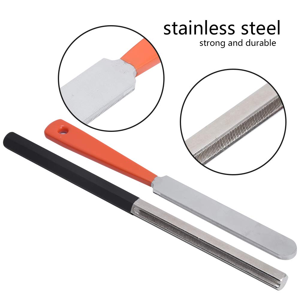 Fichier de pansement de frettes de guitare 2 pièces outils de réparation de frettes en acier inoxydable avec poignée en caoutchouc pour instruments à cordes ukulélé
