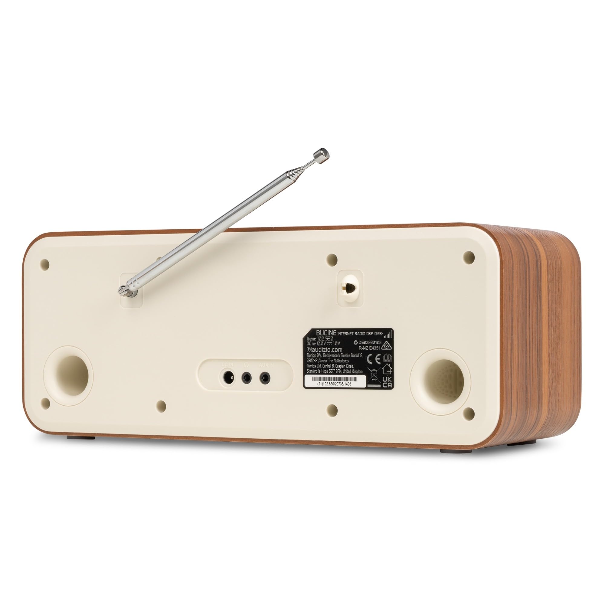 Audizio Bucine Radio Internet WiFi Dab+ FM BT 40W, Radio Numérique Stéréo avec Écran Couleur, Télécommande, Alarme Et Minuterie, Design Crème Élégant Maison