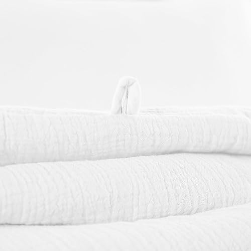 Miniatura 8 de HOMBYS Edredón de muselina 100 % algodón, tamaño King de 120 x 120 pulgadas, ligero y transpirable, edredón alternativo de plumón de gasa suave,