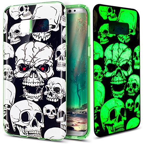 Galaxy S8 Plus Case,Galaxy S8 Plus Cover,ikasus Ultra Thin Soft TPU Case,Art Painted Luminous Series,Soft Silicone Rubber Case,Crystal Clear Soft Silicone Back Cover for Galaxy S8 Plus,Skeleton Skulls