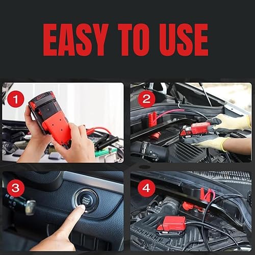 Miniatura 5 de Arrancador de puente para Milwaukee M18, cables de arranque de batería, cables de refuerzo automotrices de 6.56 pies, 8 AWG, cable de silicona de