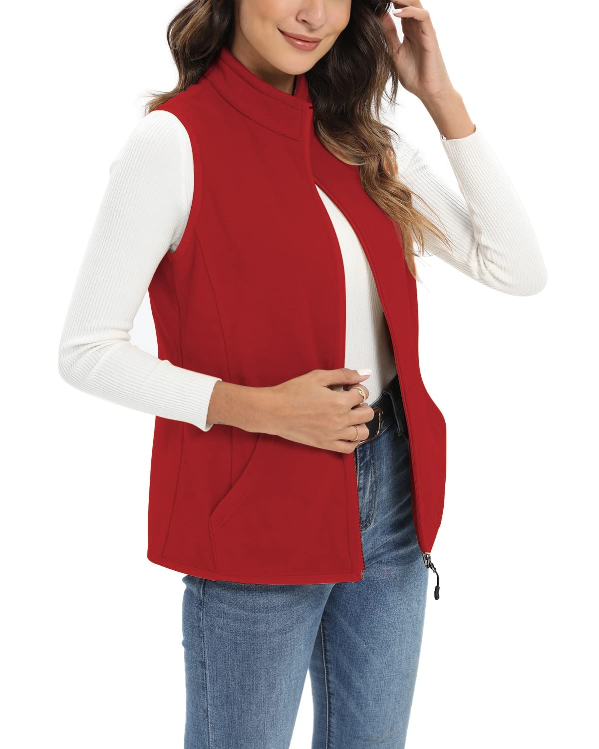 Xeoxarel Women's Fleece Vest with 6 Pockets (XS-2XL)