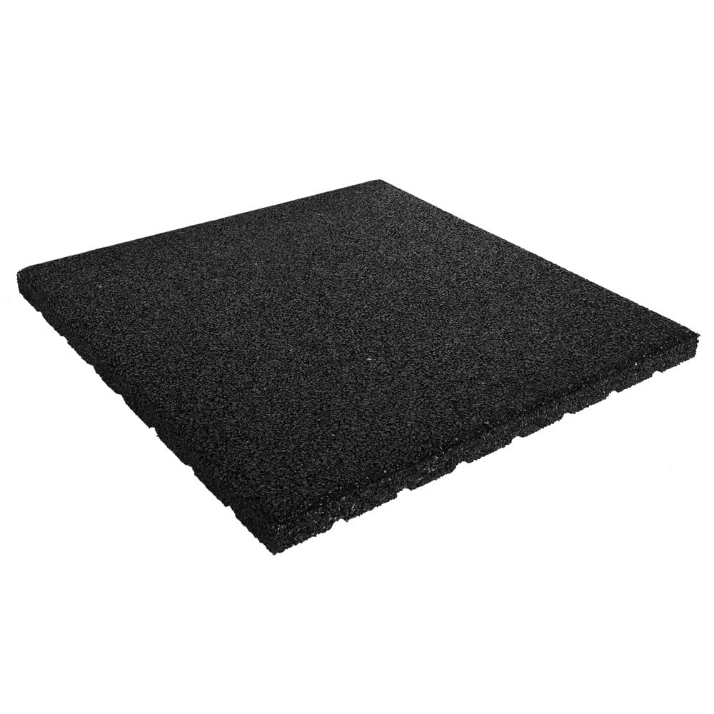 Vivol Dalles en caoutchouc noir 30 mm – 1 m² (4 carreaux en caoutchouc de 50 x 50 cm) – Tapis anti-chute pour aires de jeux – Revêtement de sol sous machine à laver et sèche-linge