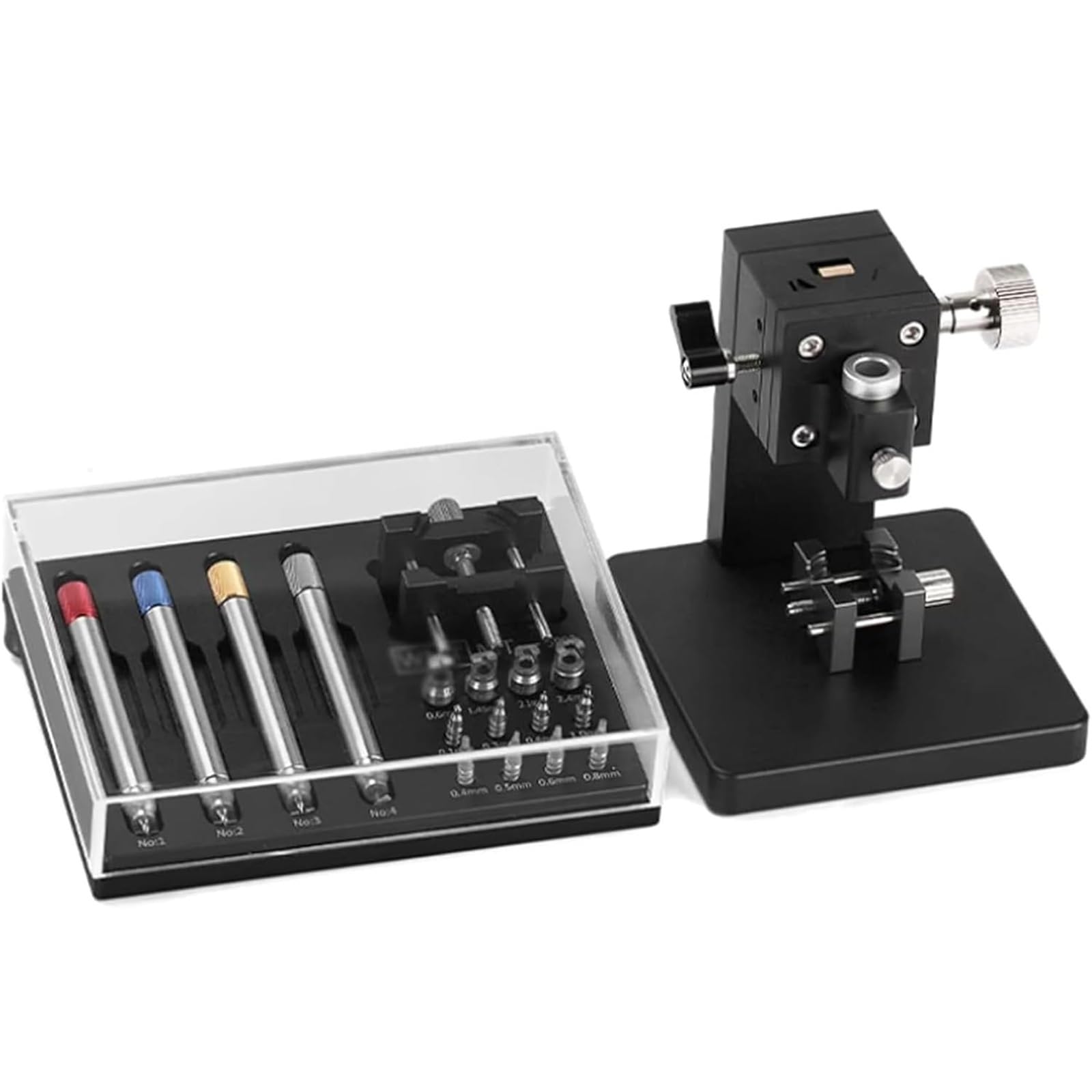 Kit de Herramientas para reparación de Relojes, Extractor de Agujas de Alta precisión y Cargador de Agujas, Incluye 4 prensas para Agujas de Pasador para Uso doméstico y en Tiendas