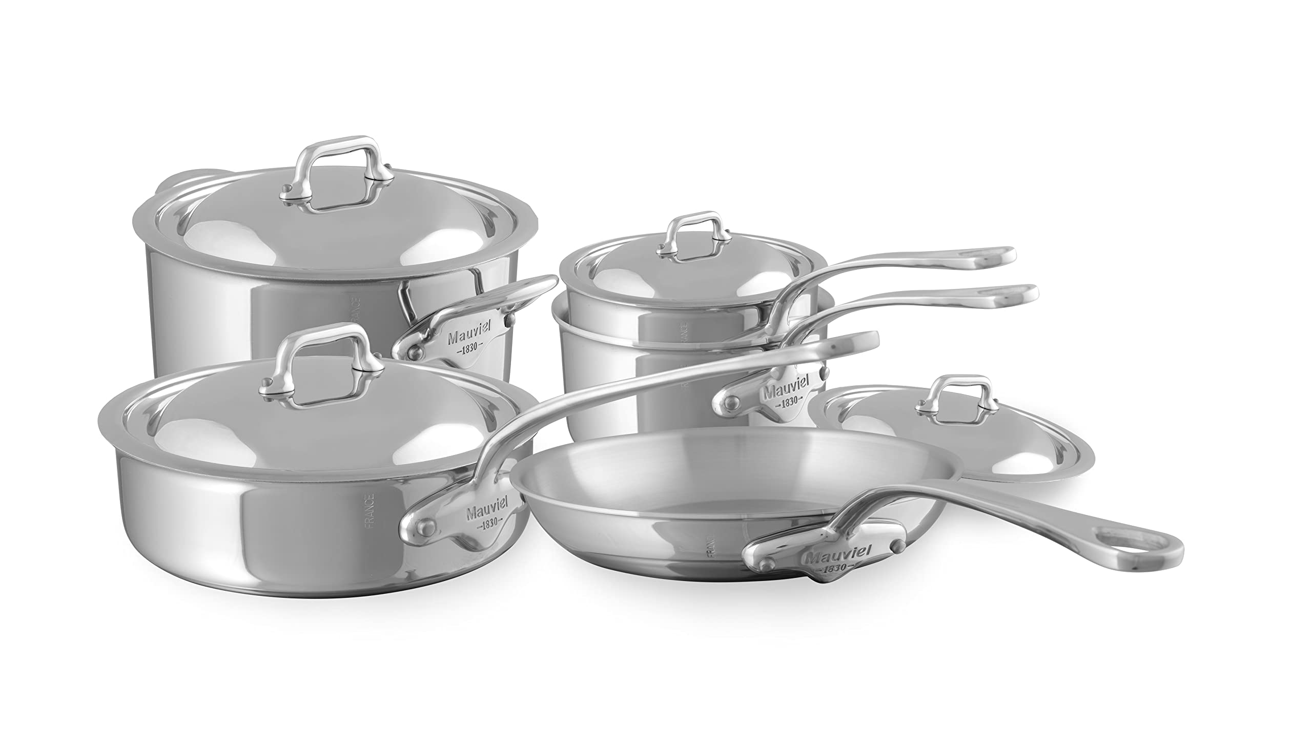 Amazon.com: Mauviel M'Cook 5-Ply Polished Stainless Steel 9-Piece
