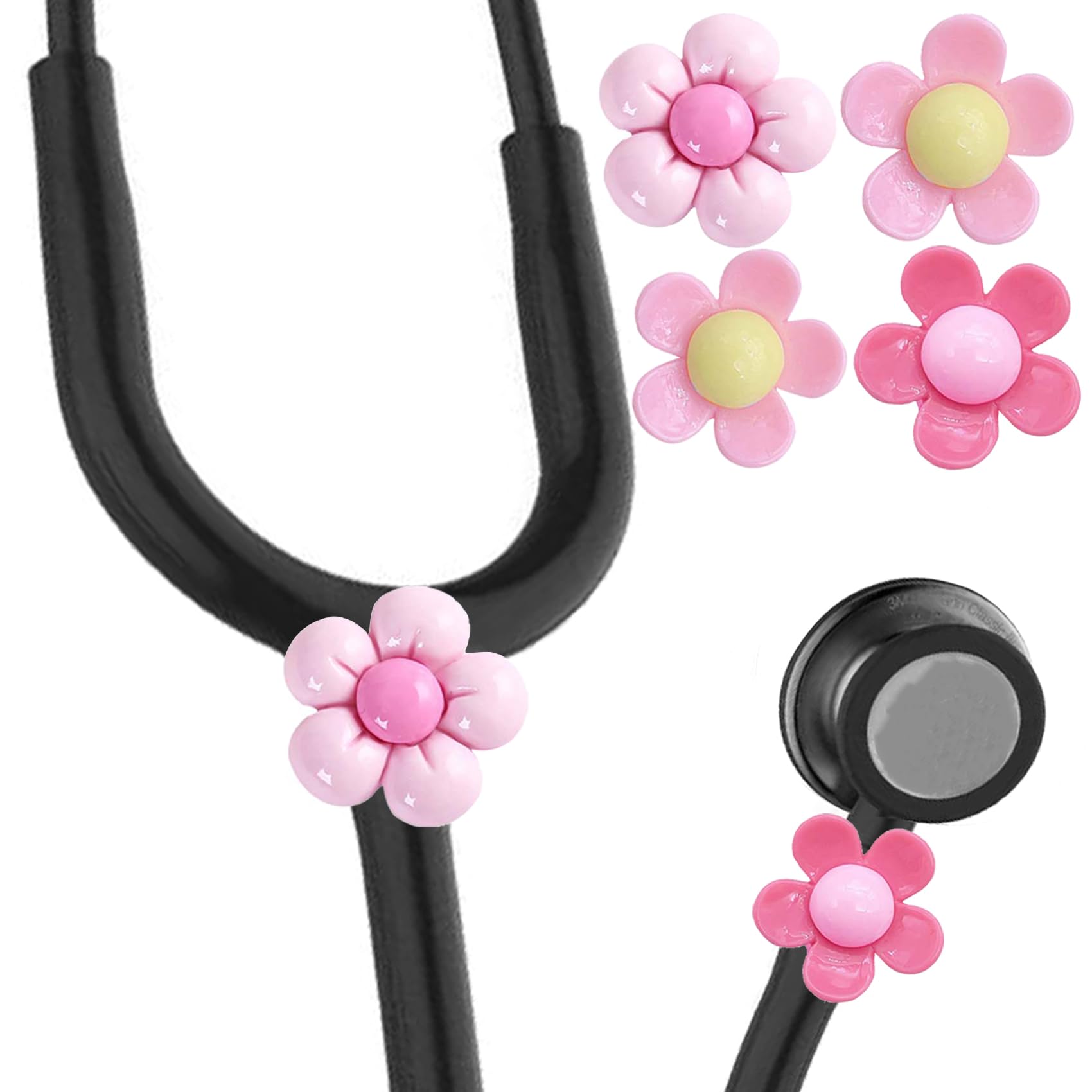 6 Pcs Stethoscope Charms, Stethoscope Accessories for Nurse Stethoscope Unique Id Tag, Compatible for 3M Littmann MDF, Gifts for Nurses, Doctors PEDS