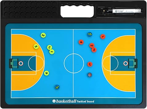 Basketball Clipboard for Coaches, Basketball Coaching Board, Whiteboard Markers and Magnetic Chess Pieces, Waterproof, Double-Sided Available