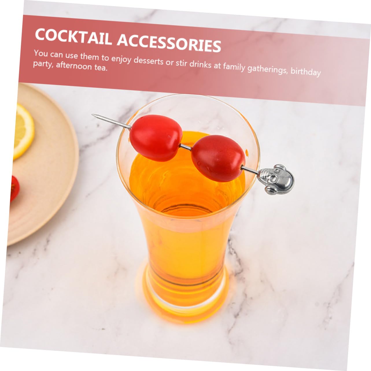 Alipis 25 Pcs Tête De Mort Cueillette De Fruits Pics À Fruits Adultes Sandwich Brochettes Martini Olives Squelette Cocktail Pics Fête d'anniversaire Gâteau Décor Nourriture