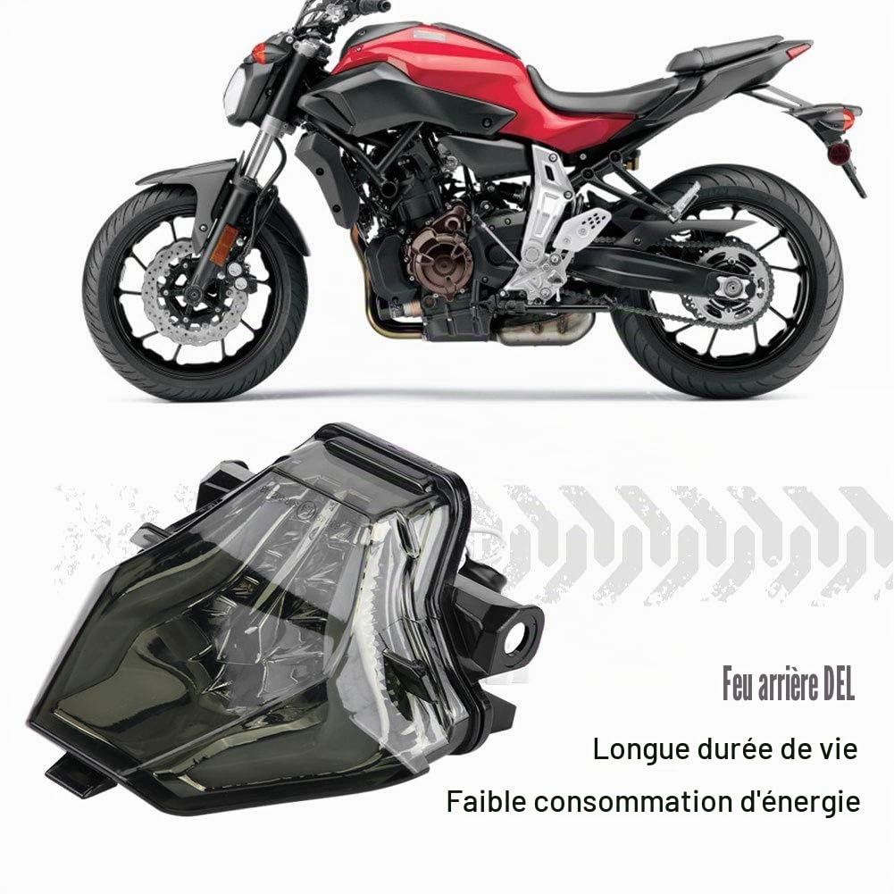 KIMISS LED moto Clignotant Feu arrière pour MT-07 FZ-07 YZF-R3 YZF-R25(Rouge)