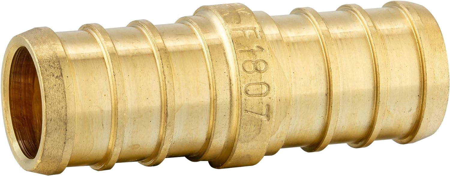 Paquete de 100 accesorios de latón rectos EFIELD Pex de 3/4 pulgadas x 3/4 pulgadas para conexión de tubería Pex, ASTM F1807, ASTM F1807