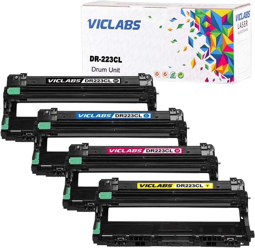 VicLabs Compatible DR223CL Drum Unit Replacement for Brother DR-223CL Drum Works With Brother MFC-l3770CDW MFC-l3750CDW MFC-l3710CW HL-l3290CDW HL-l3270CDW HL-l3210CDW HL-L3230CDW Printer(BCMY,4-Pack)
