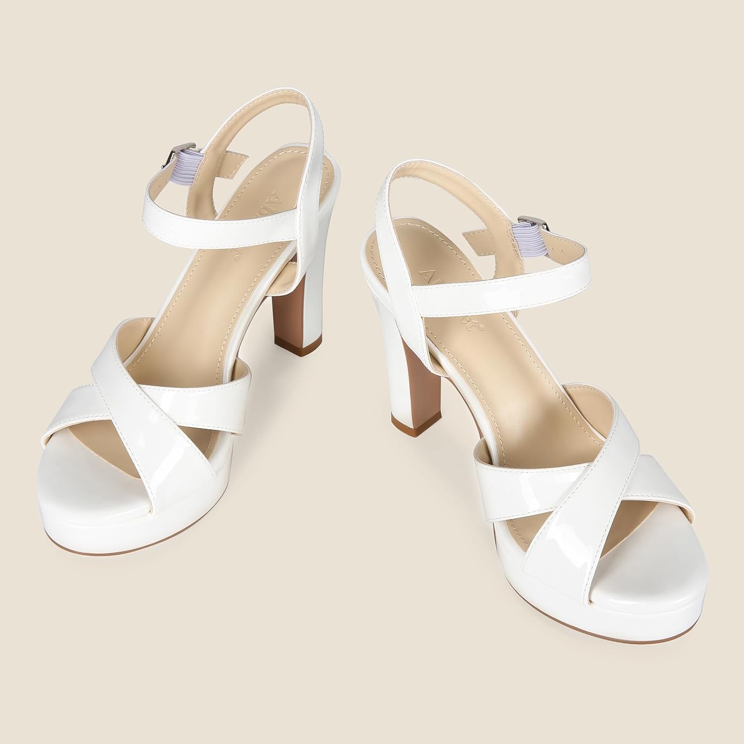 Platform High Heels for Women Strappy Chunky Heels Sandals for Women Open Toe Block Heeled Sandals with Ankle Strap Summer Dress Shoes - Image 6