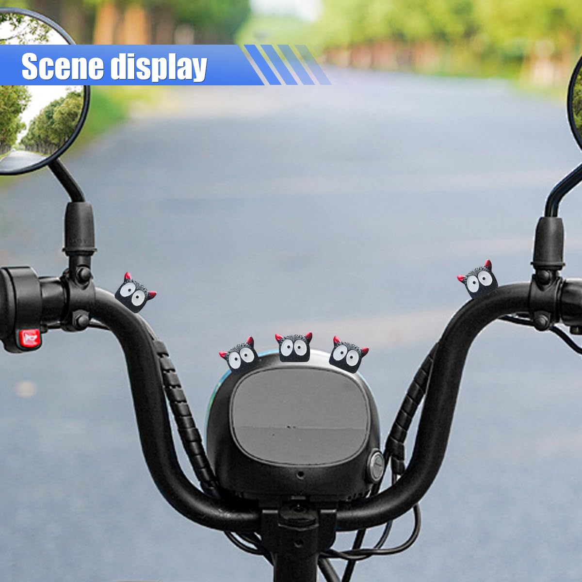 5PCS Cute Devil Car Dashboard Ornament Funny Auto Rear View Mirror Accessories Vehicle Interior Decorations Ornament Accessories for — view 5