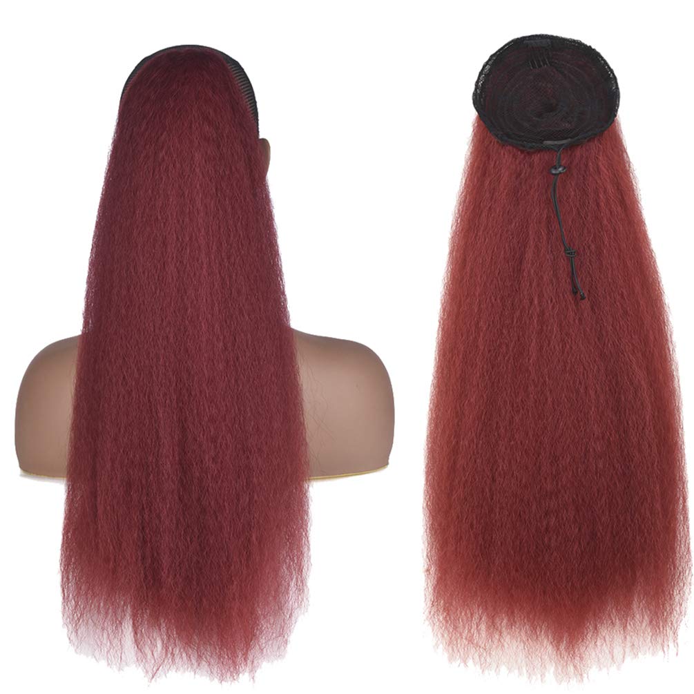 Afro Puff Kinky Straight Drawstring Ponytail Synthetic Elastic Band Pony Tail Hairpiece Extension27#