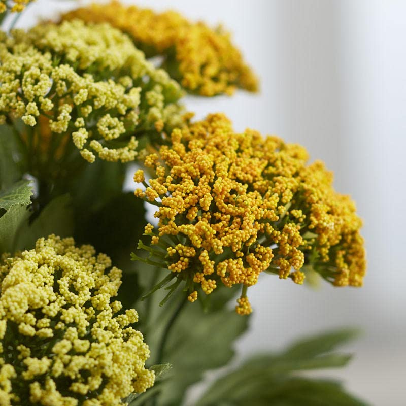 Factory Direct Craft Shades of Yellow Queen Anne's Lace Artificial Flowers Fake Wildflowers for Flower Arrangements and Home Decor (Size: 17