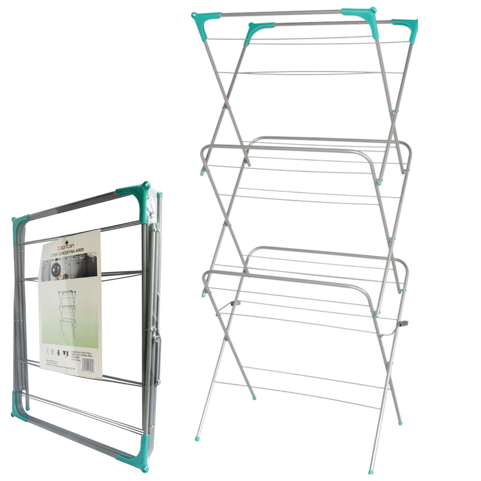 3 Tier Concertina Clothes Airer White Foldable Indoor Drying Rack For Laundry Towels And Garments from B&Q